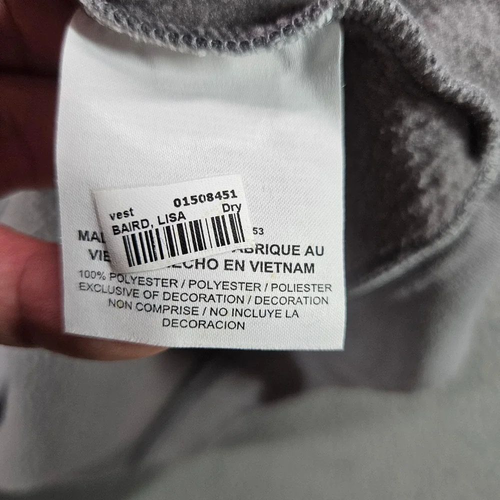 Nike Golf Mens Gray Quarter Zip Fleece Lined Performance Vest XXL